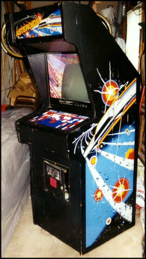 Front/side view of Asteroids cabinet.